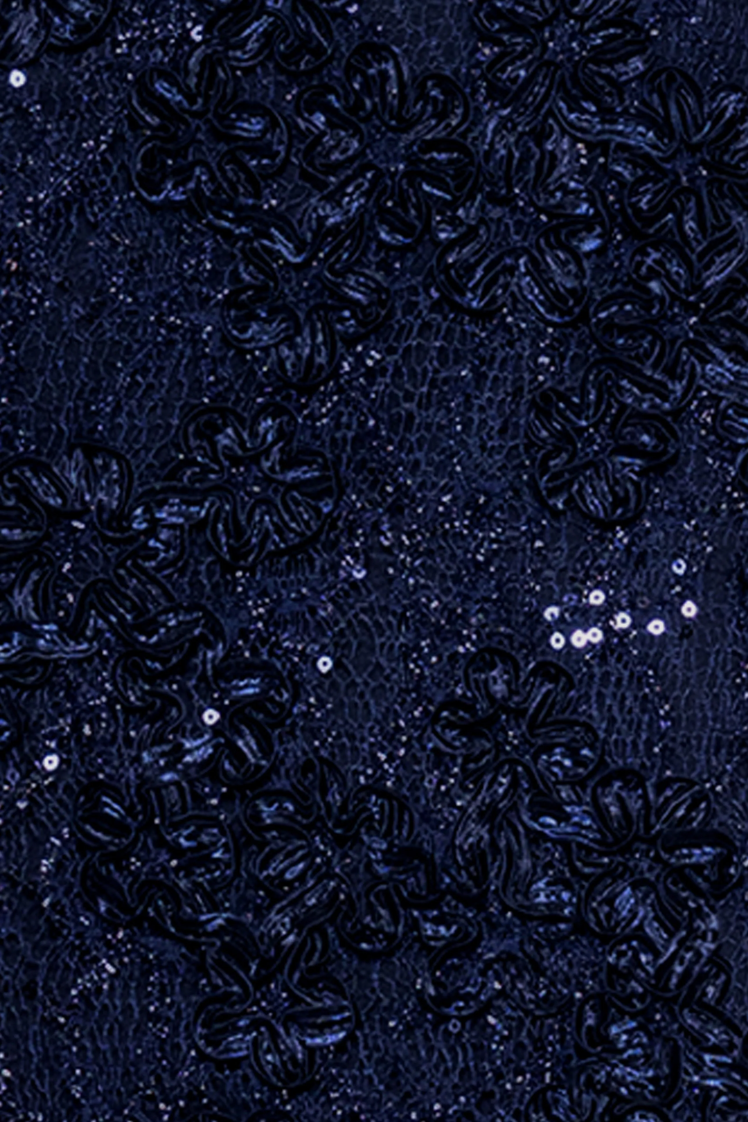 Petite "Janine" Soutache Lace Long Sleeve Off the Shoulder Floor Length Dress sold by Xscape product image thumbnail 5