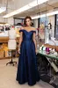 "Kristine" Jacquard Off the Shoulder Sweethear Neckline Floor Length Dress sold by Xscape