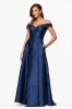 "Kristine" Jacquard Off the Shoulder Sweethear Neckline Floor Length Dress sold by Xscape