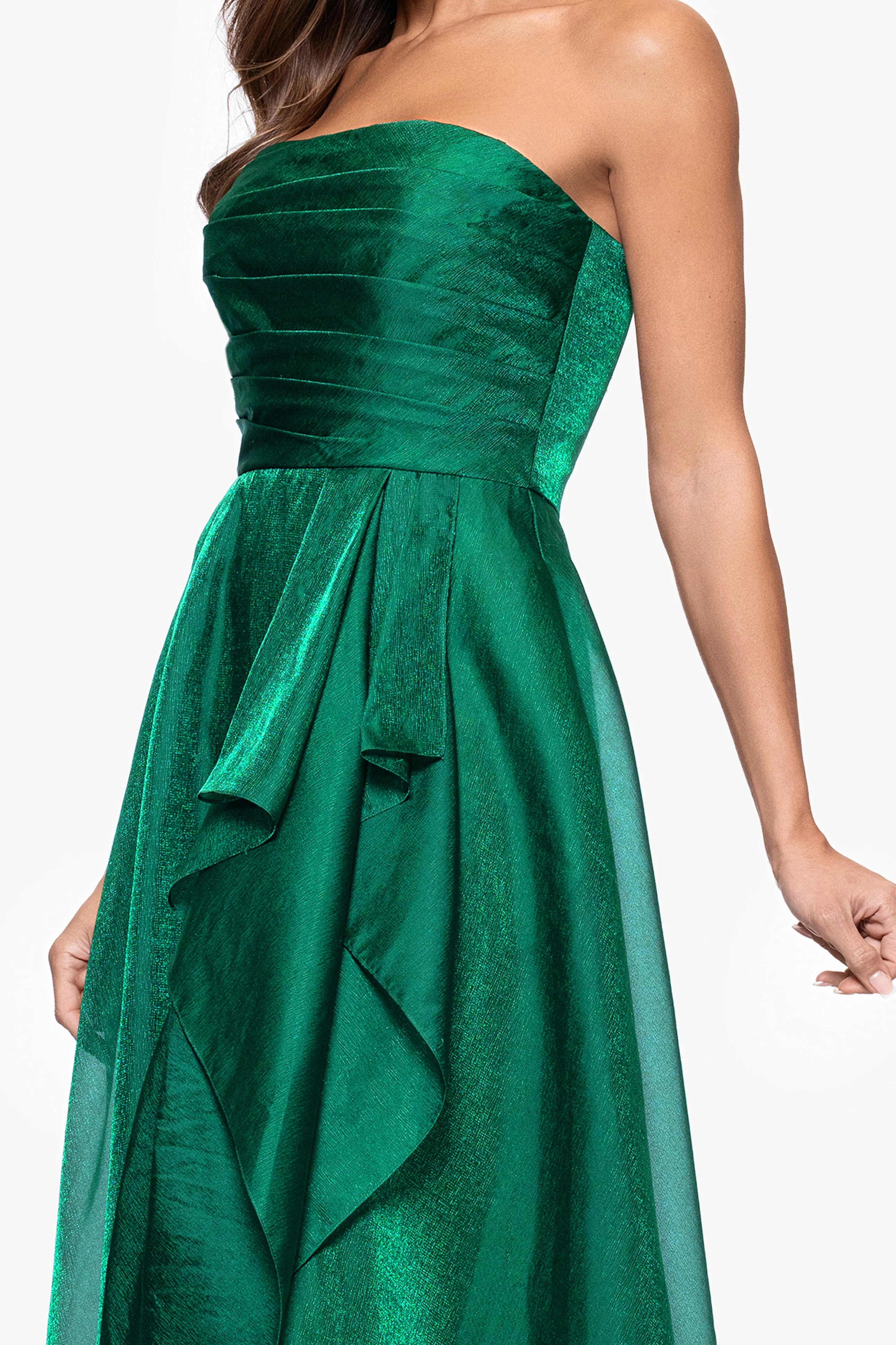 "Sasha" Organza Strapless Ruffle Floor Length Dress sold by Xscape product image thumbnail 2
