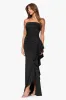 "Jacqueline" Techno Scuba Strapless Ruffle Floor Length Dress sold by Xscape