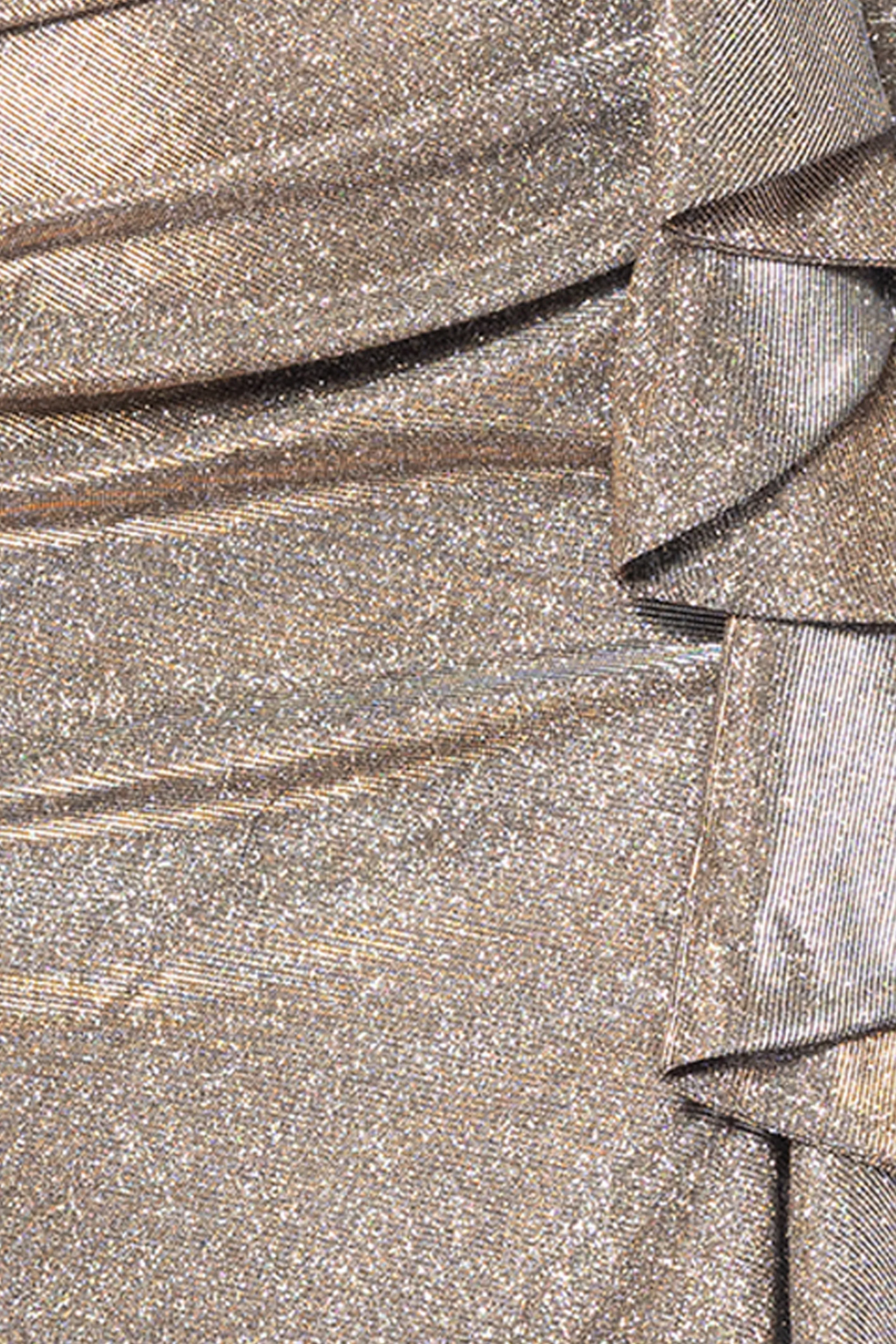 "Raveena" Long Foil Knit Off the Shoulder Floor Length Ruffle Dress sold by Xscape product image thumbnail 5