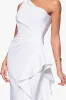 Petite "Carrie" Techno Scuba One Shoulder Knee Length Ruffle Dress sold by Xscape