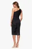 Petite "Carrie" Techno Scuba One Shoulder Knee Length Ruffle Dress sold by Xscape