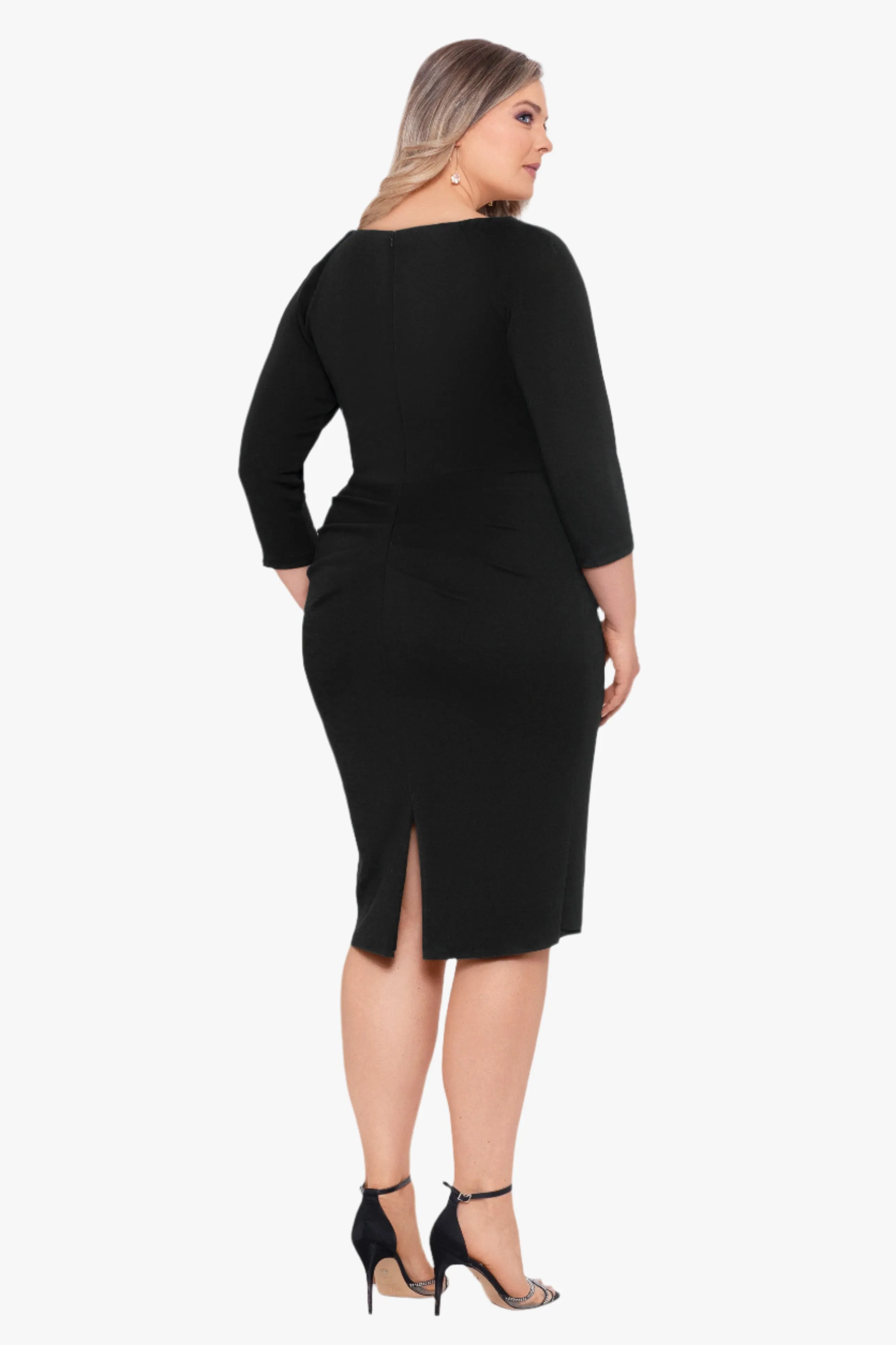 Plus "Allie" Short Scuba Crepe Ruffle Long Sleeve sold by Xscape product image thumbnail 2