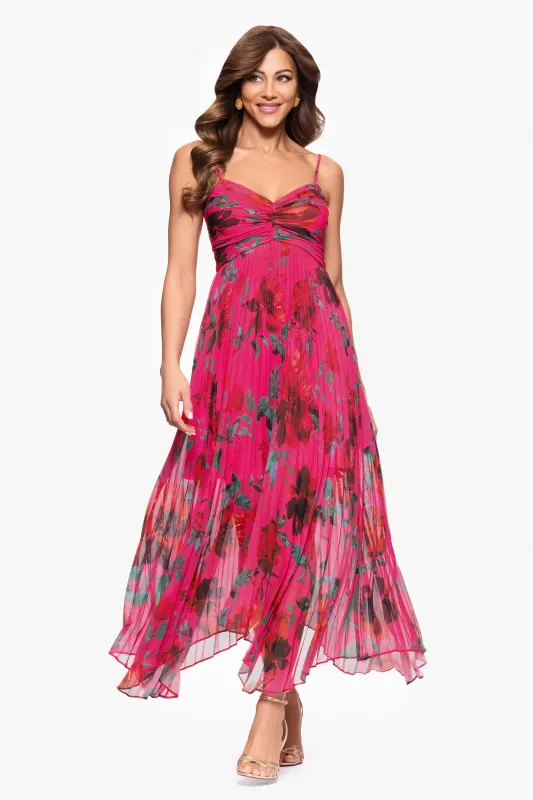 "Allison" Print Chiffon Spaghetti Strap Dress sold by Xscape