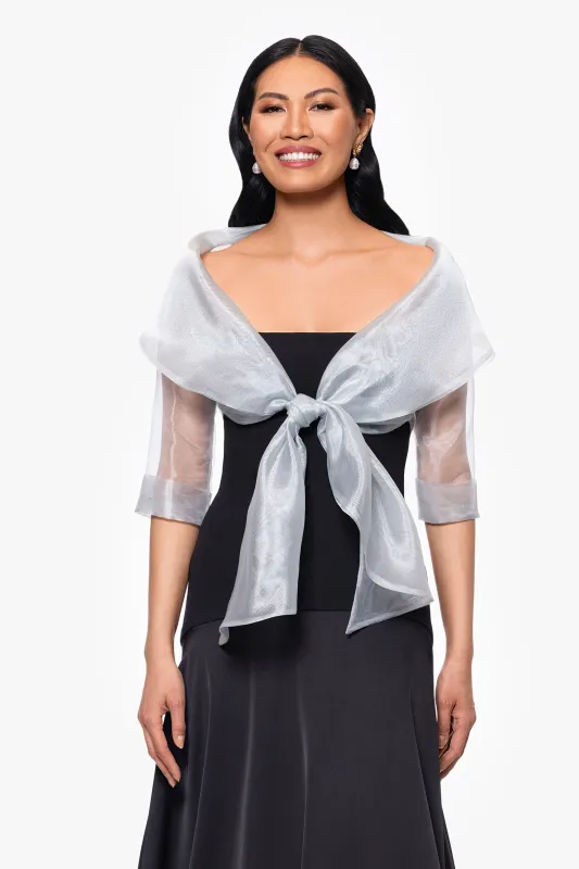 "Agnes" Organza 3/4 Sleeve Shawl Wrap sold by Xscape