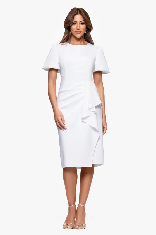 "Marleen" Techno Scuba Bubble Sleeve Knee Length Dress sold by Xscape