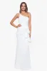 "Daniella" Long One Shoulder Scuba Crepe Ruffle Dress sold by Xscape