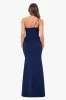 "Daniella" Long One Shoulder Scuba Crepe Ruffle Dress sold by Xscape