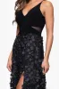 Petite "Iris" Jersey Knit V-Neck Raised Flower Long Dress sold by Xscape