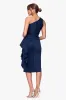 "Carrie" Techno Scuba One Shoulder Knee Length Ruffle Dress sold by Xscape