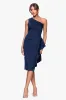"Carrie" Techno Scuba One Shoulder Knee Length Ruffle Dress sold by Xscape