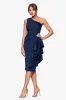 "Carrie" Techno Scuba One Shoulder Knee Length Ruffle Dress sold by Xscape