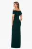 "Charmaine" Long Off the Shoulder Velvet Gown sold by Xscape