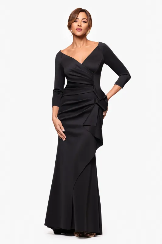 "Lexi" Long Sleeve Scuba Ruched Side Dress sold by Xscape
