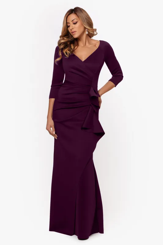 "Lexi" Long Sleeve Scuba Ruched Side Dress sold by Xscape