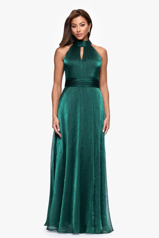 "Charleen" Organza High Tie Neck Floor Length Dress sold by Xscape