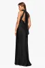 "Ruth" Satin High Tie Neck Backless Floor Length Dress sold by Xscape