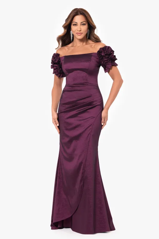 "Melinda" Long off the Shoulder Flower Sleeve Dress sold by Xscape