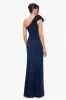 Petite "Marcia" One Shoulder Flower Floor Length Scuba Dress sold by Xscape