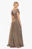 Petite "Estelle" Off The Shoulder Long Glitter Dress sold by Xscape