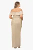 Plus "Tessa" Long Glitter Off the Shoulder Ruffle Dress sold by Xscape