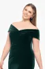 Plus "Charmaine" Long Off the Shoulder Velvet Gown sold by Xscape