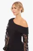 Petite "Ariana" Off the Shoulder Long Sleeve Scuba Crepe Dress sold by Xscape