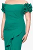 Plus "Loretta" Scuba Crepe Off the Shoulder Ruffle Sleeve Midi Dress sold by Xscape