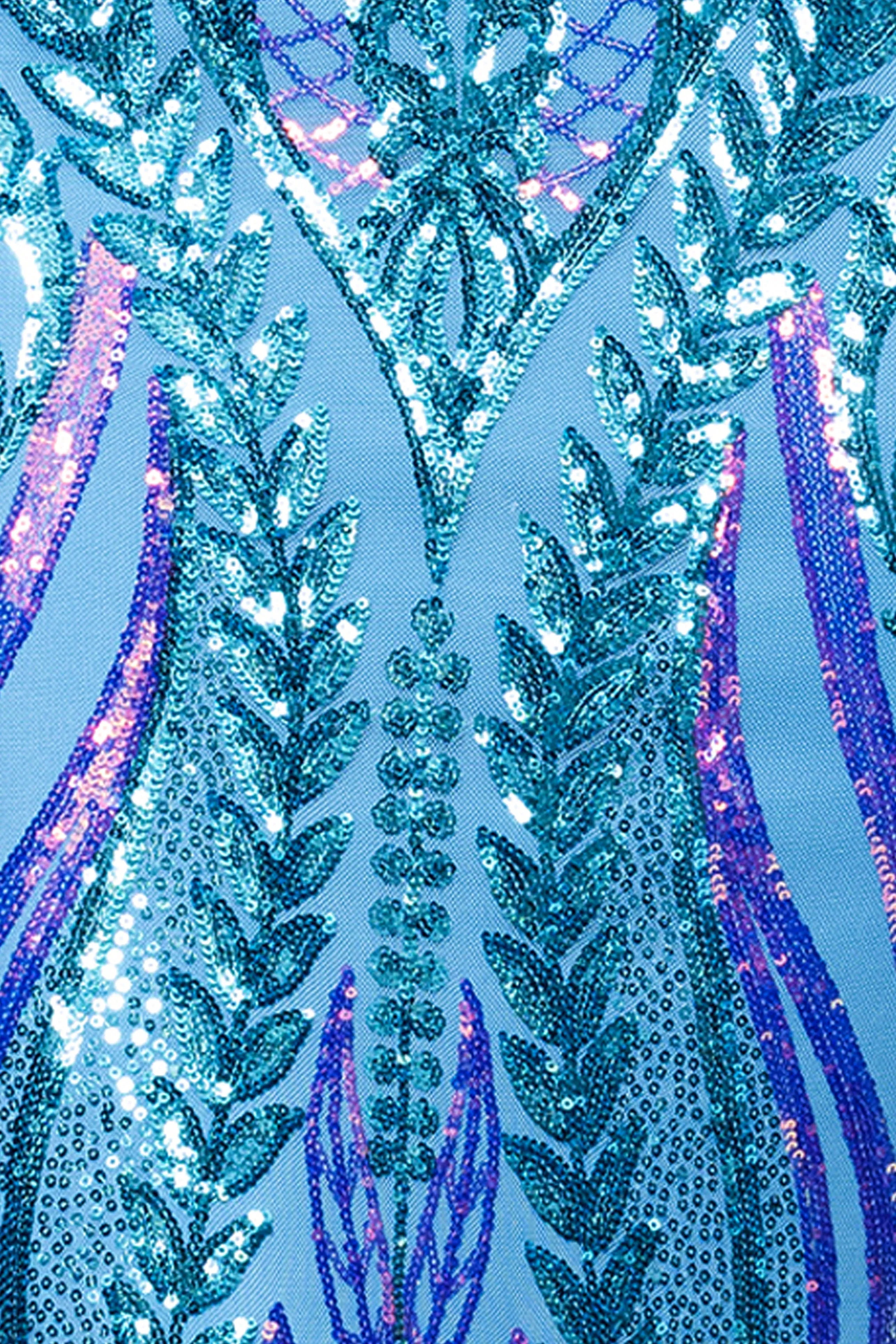 Blondie Nite "Christine" Spaghetti Strap Floor Length Sequin Dress sold by Xscape product image thumbnail 5