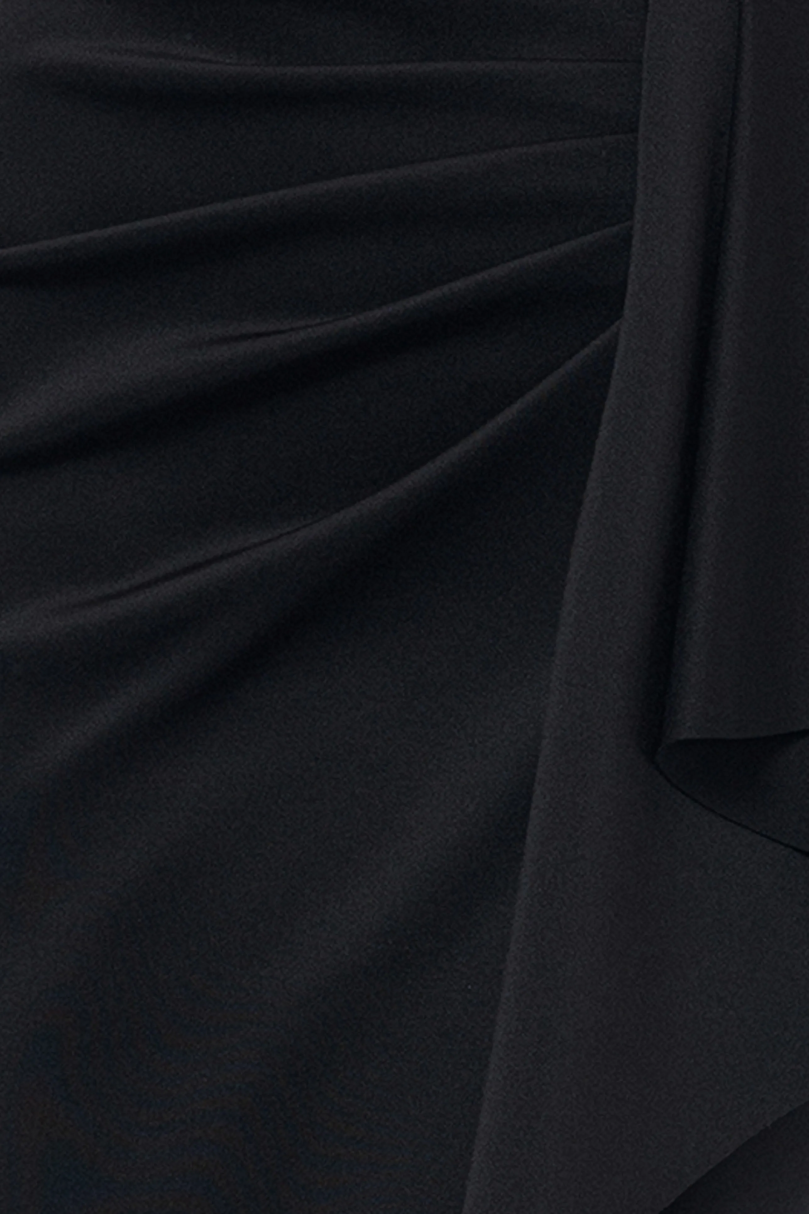 "Tabitha" Long Scuba Crepe Spaghetti Strap Side Ruffle Dress sold by Xscape product image thumbnail 5