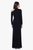 "Aletta" Jersey Knit Long Sleeve One Shoulder Cut Out Long Dress sold by Xscape