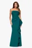 "Jacqueline" Techno Scuba Strapless Ruffle Floor Length Dress sold by Xscape