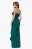 "Jacqueline" Techno Scuba Strapless Ruffle Floor Length Dress sold by Xscape