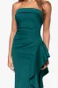 "Jacqueline" Techno Scuba Strapless Ruffle Floor Length Dress sold by Xscape
