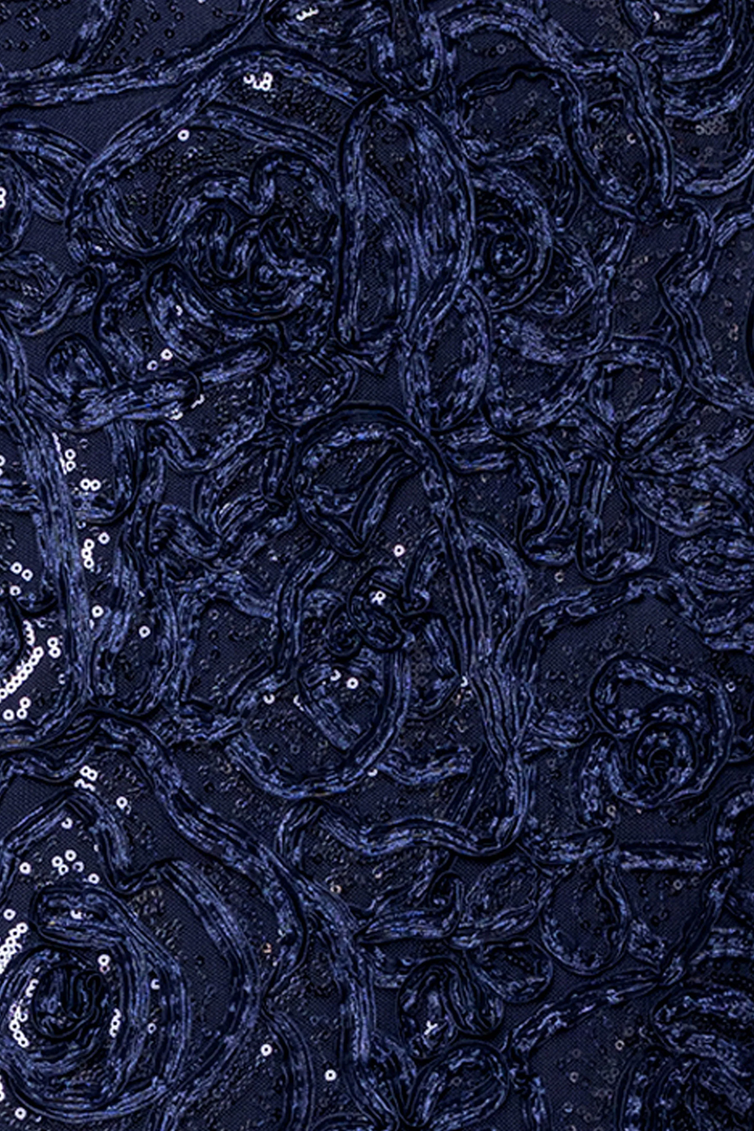 "Fallon" Soutache Lace Sequin Embellished Long Sleeve Floor Length Dress sold by Xscape product image thumbnail 5