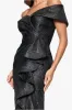 "Hazel" Brocade Off the Shoulder Ruffle Floor Length Dress sold by Xscape
