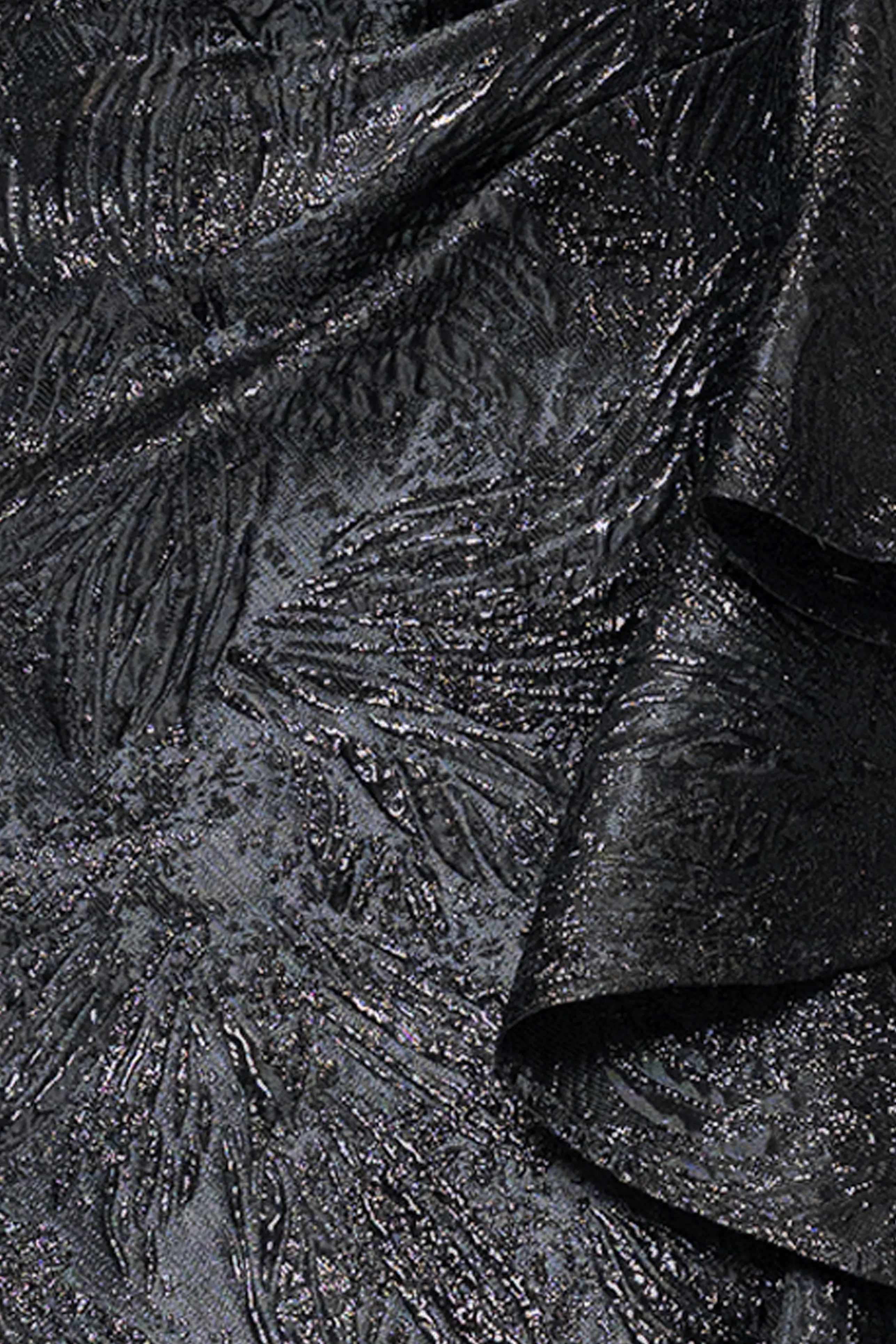 "Hazel" Brocade Off the Shoulder Ruffle Floor Length Dress sold by Xscape product image thumbnail 5