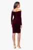 "Jody" Velvet Off the Shoulder V-Neck Short Dress sold by Xscape