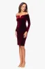 "Jody" Velvet Off the Shoulder V-Neck Short Dress sold by Xscape