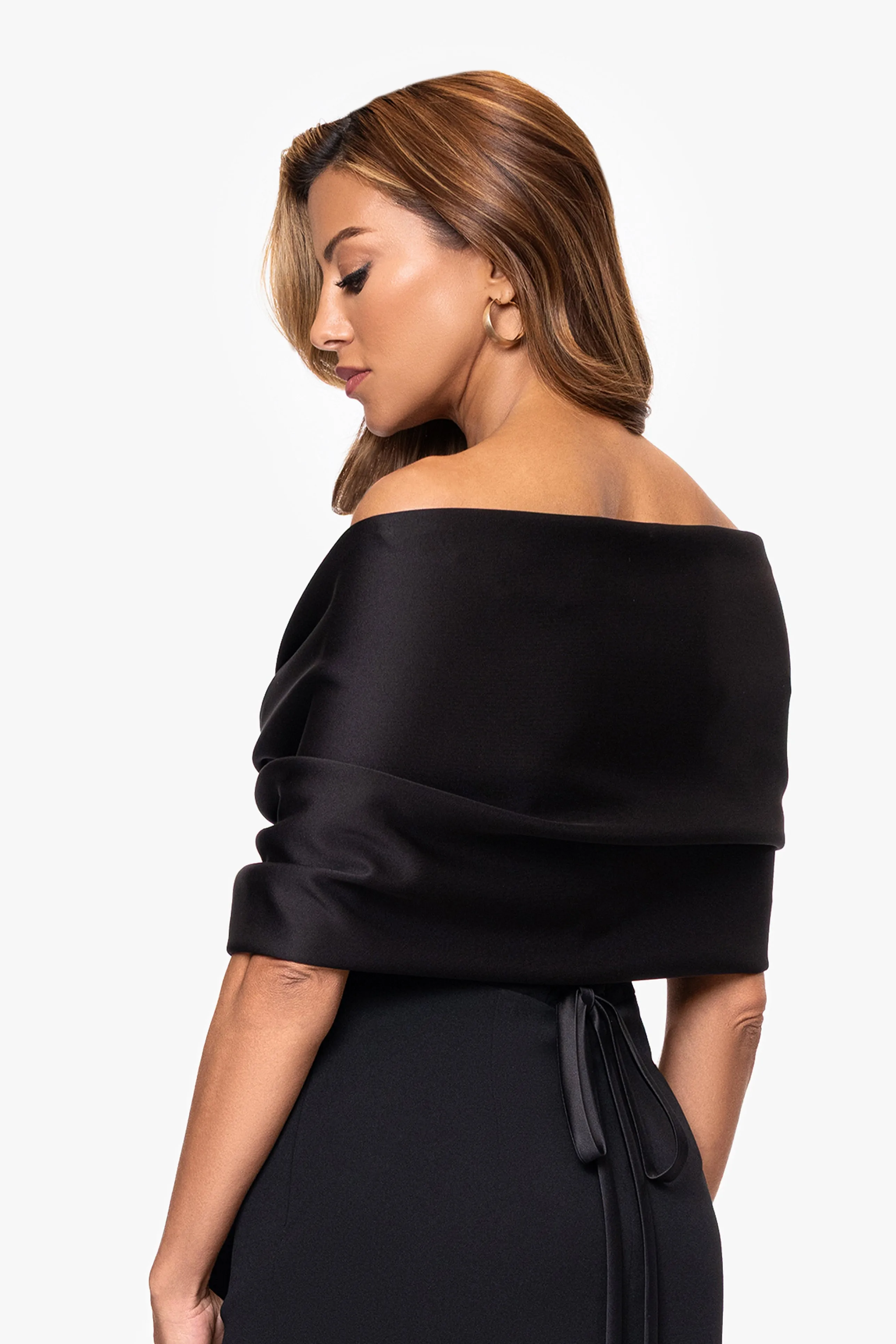 "Carol" Techno Scuba Pull Through Shawl Wrap sold by Xscape product image thumbnail 4