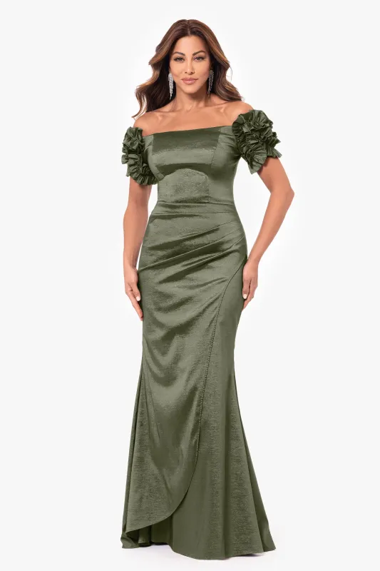 "Melinda" Long off the Shoulder Flower Sleeve Dress sold by Xscape