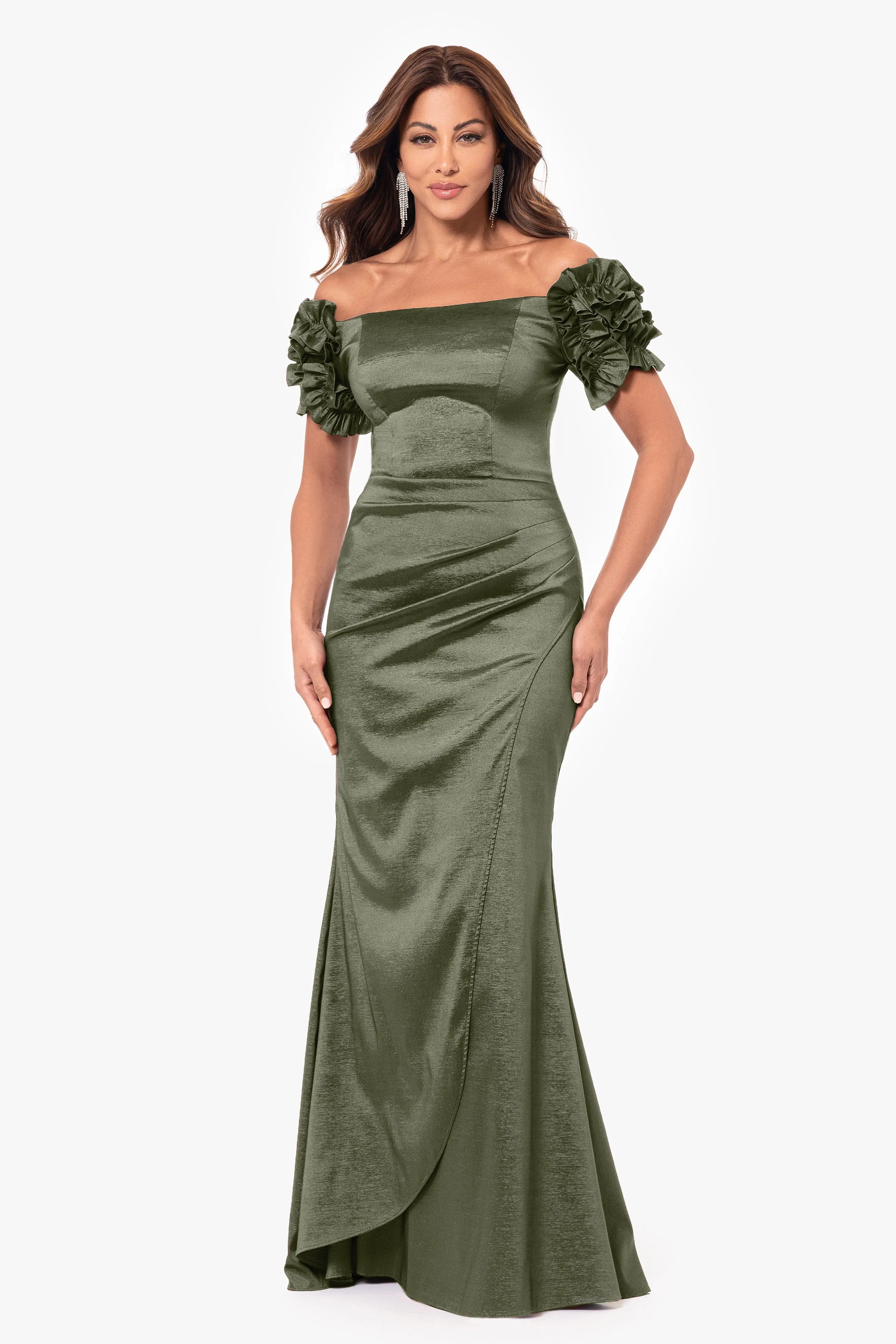 "Melinda" Long off the Shoulder Flower Sleeve Dress sold by Xscape