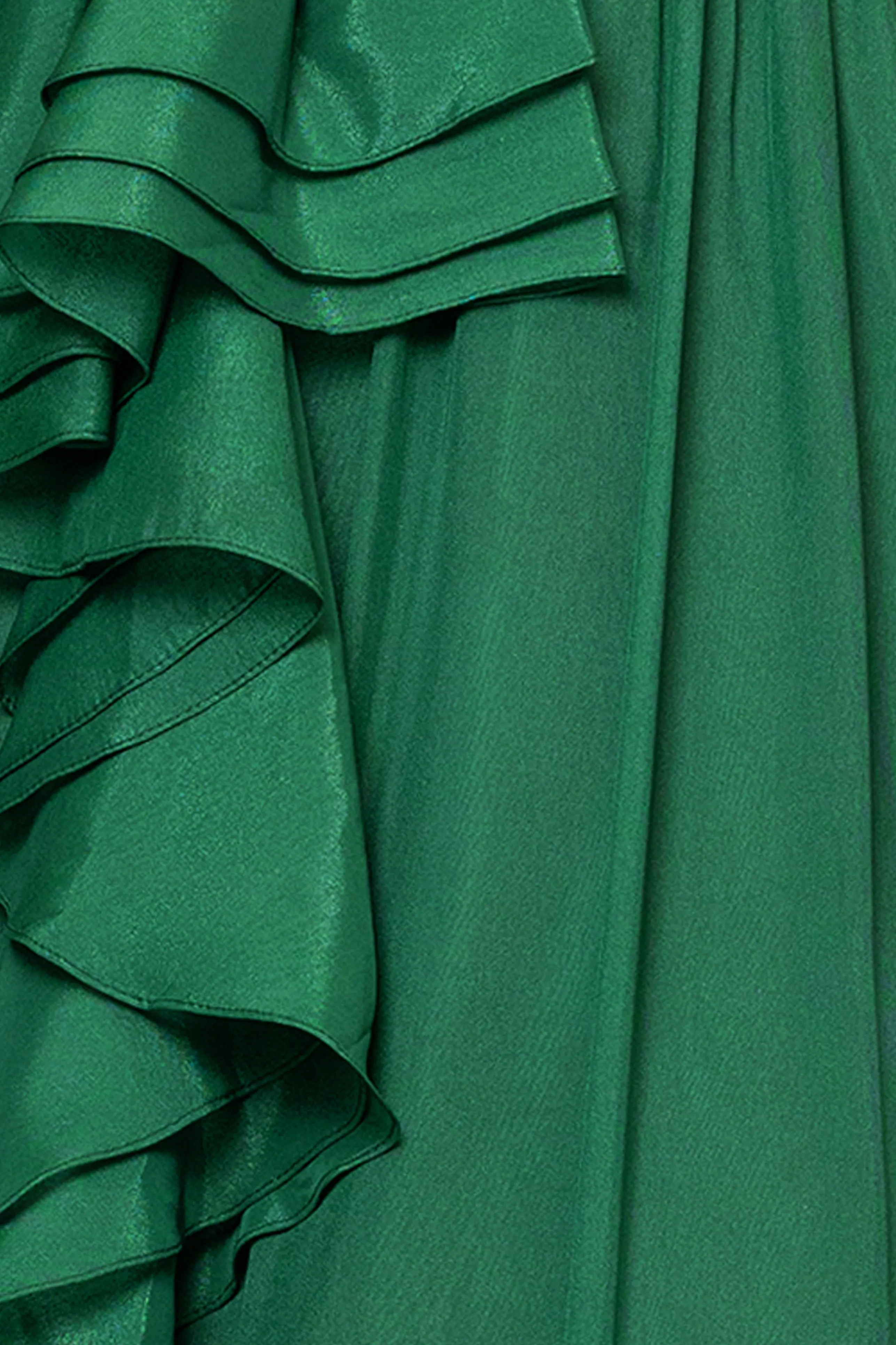 "Payton" Organza Ruffle V-Neck Floor Length Dress sold by Xscape product image thumbnail 5