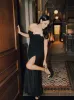 Petite "Kimberly" Scuba Crepe Chiffon Ruffle Strapless Floor Length Dress sold by Xscape