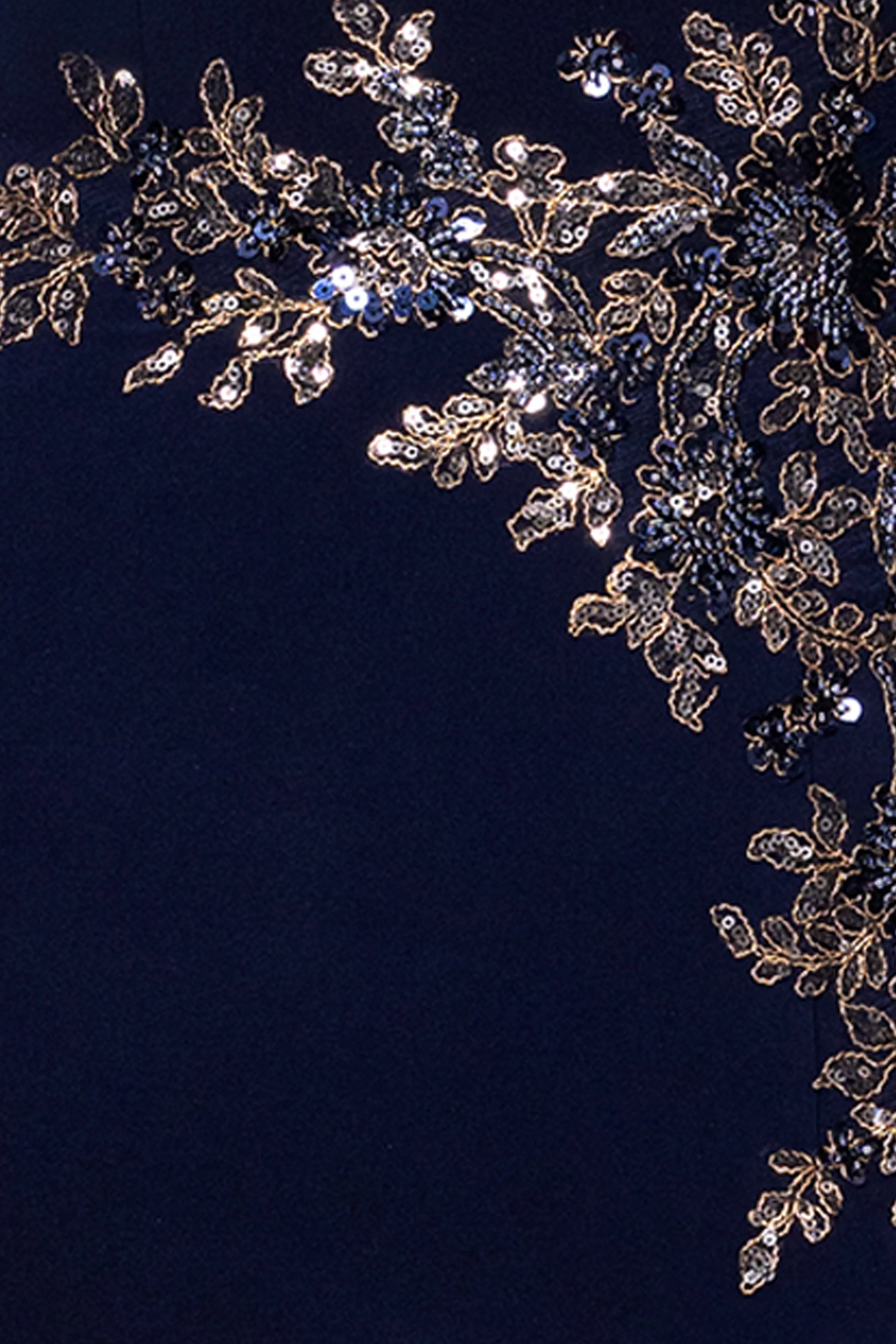 "Teresa" Jersey Knit One Shoulder Applique Floor Length Dress sold by Xscape product image thumbnail 5