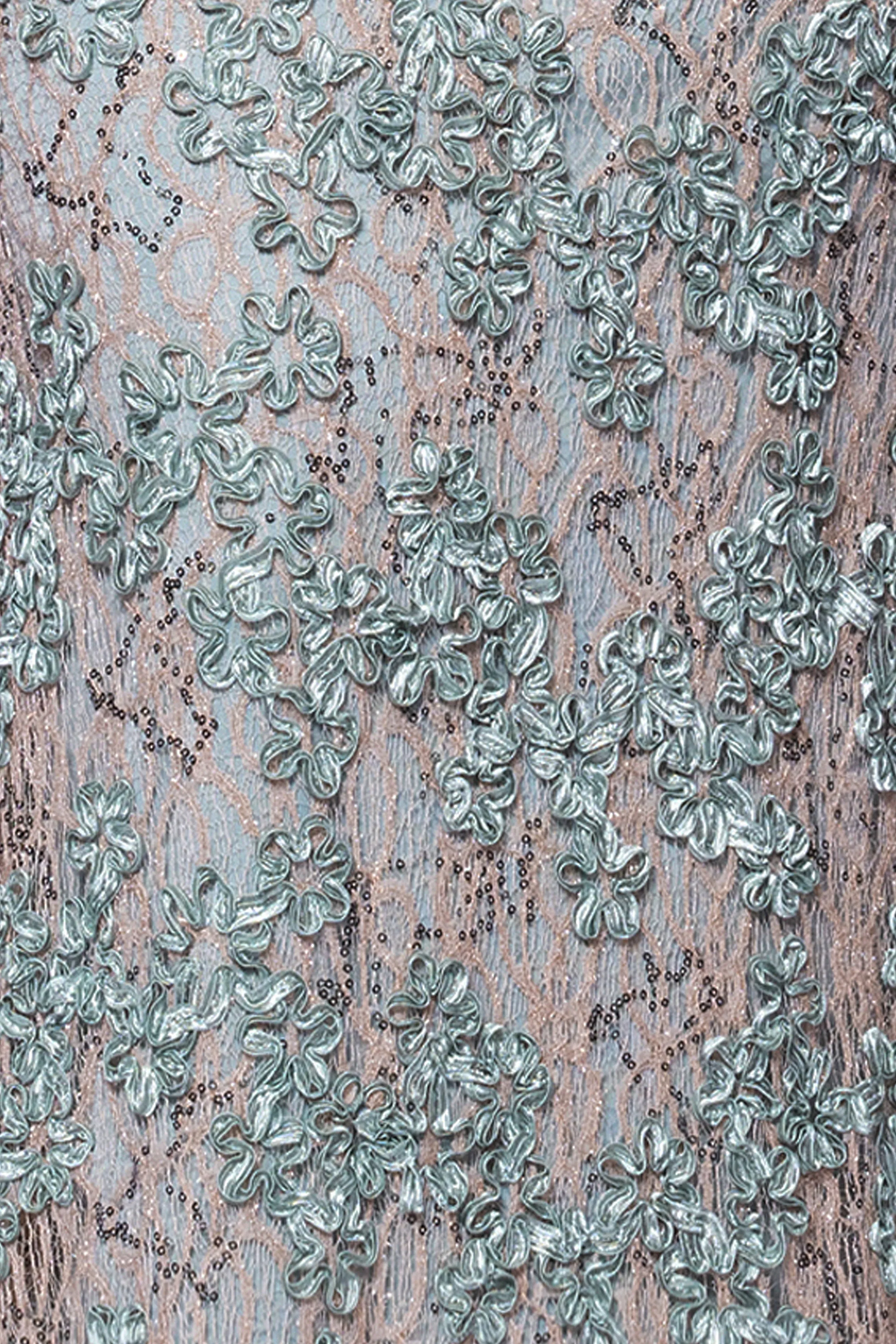 "Ginny" Soutache Lace Off the Shoulder Floor Length Dress sold by Xscape product image thumbnail 5