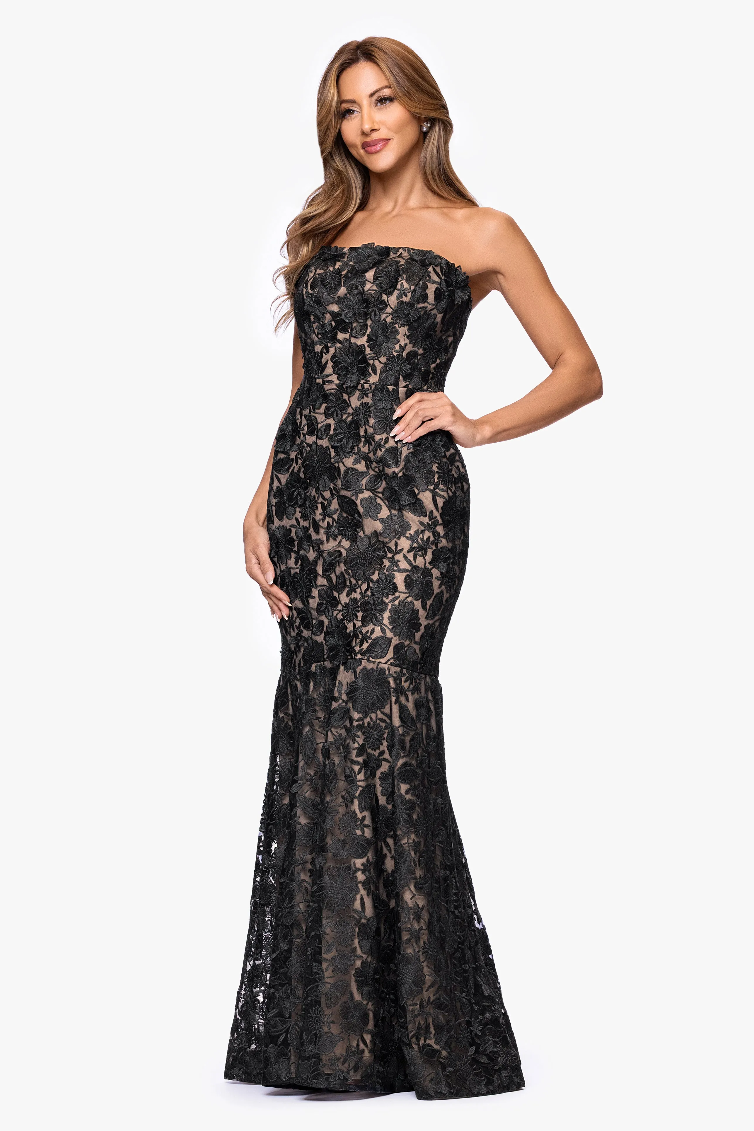 "Yana" Strapless Mermaid Floor Length Dress sold by Xscape product image thumbnail 4