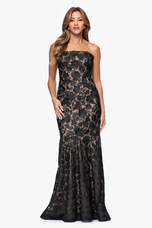 "Yana" Strapless Mermaid Floor Length Dress sold by Xscape